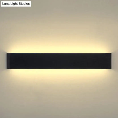 Minimalist black & silver led wall lamp – living room warm white light