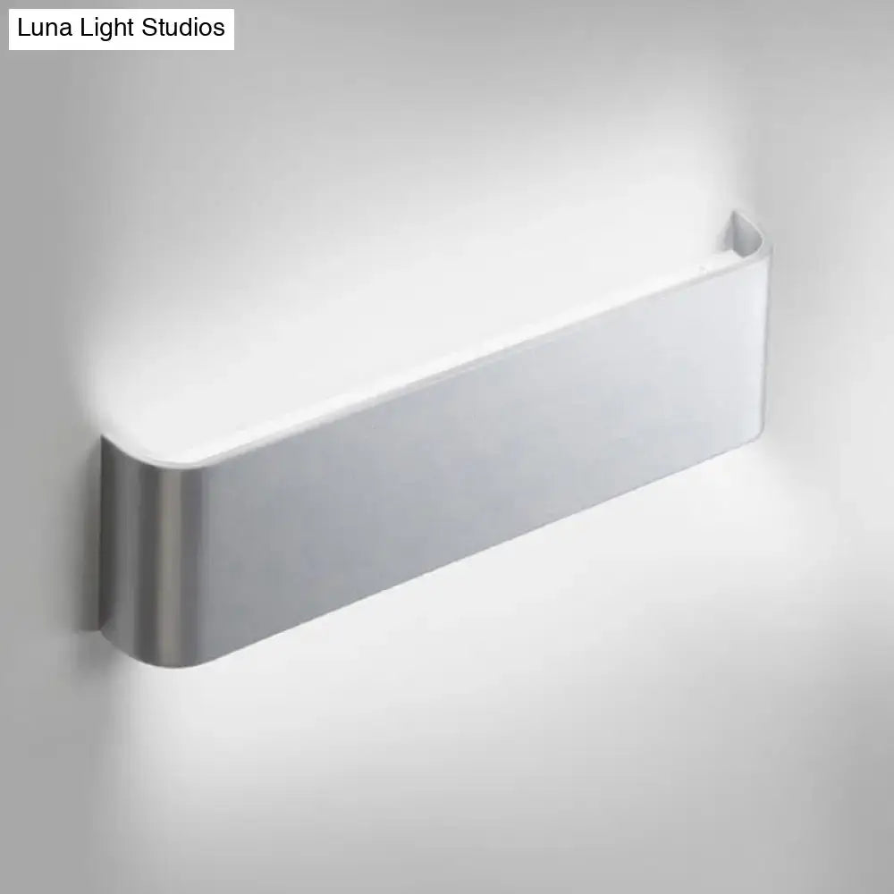 Minimalist black & silver led wall lamp – living room warm white light