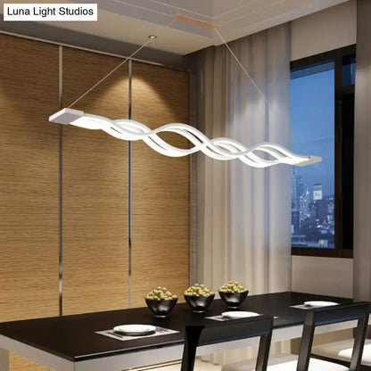 Modern wavy white led acrylic pendant lamp for dining room