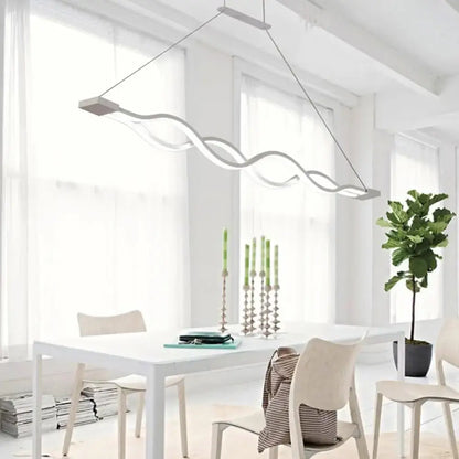 Modern wavy white led acrylic pendant lamp for dining room