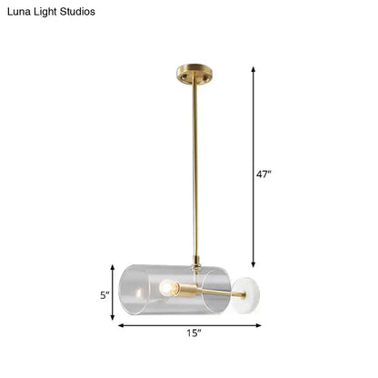 Modern brass pendant light with glass shade for dining table e12 e14