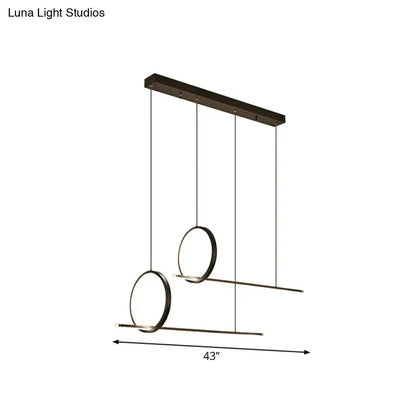Minimalistic iron black finish island light fixture dining room pendant