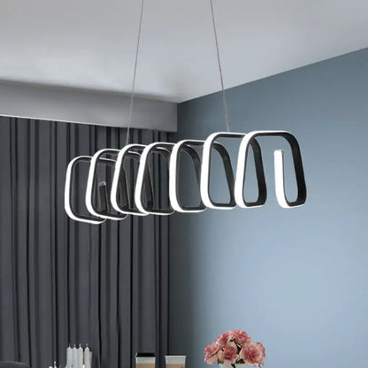 Modern brushed gold metal led island light for dining room ceiling