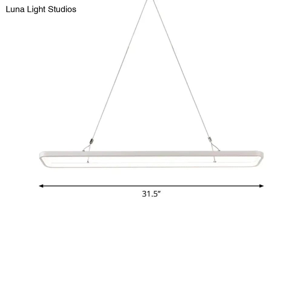 Minimalistic white led pendant light for dining room warm white
