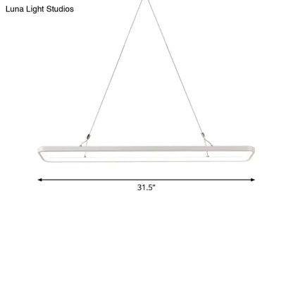 Minimalistic white led pendant light for dining room warm white