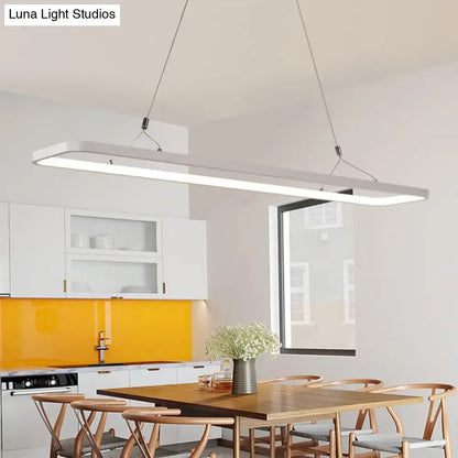 Minimalistic white led pendant light for dining room warm white