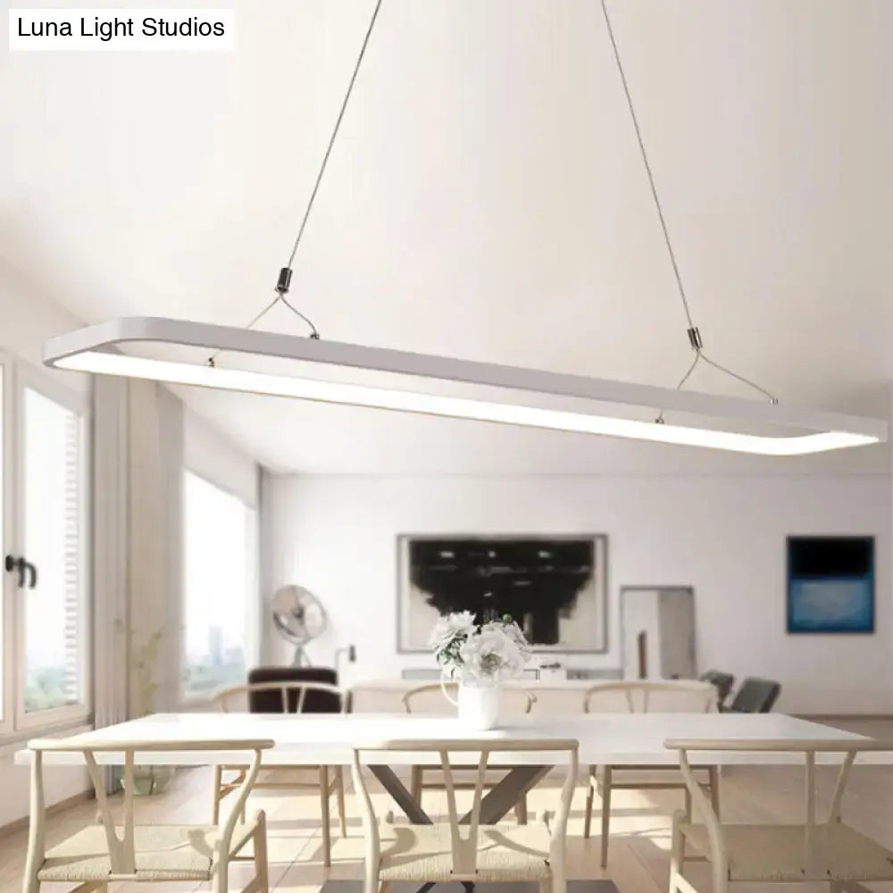 Minimalistic white led pendant light for dining room warm white