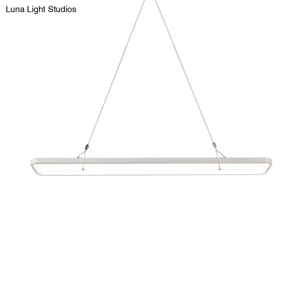 Minimalistic white led pendant light for dining room warm white