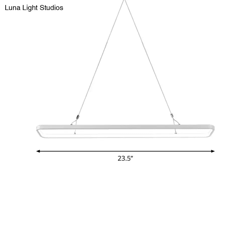 Minimalistic white led pendant light for dining room warm white