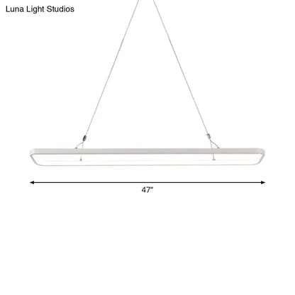 Minimalistic white led pendant light for dining room warm white