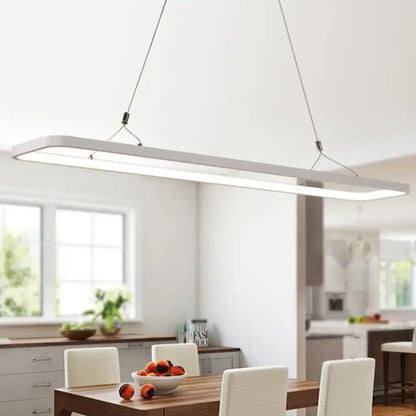 Minimalistic white led pendant light for dining room warm white