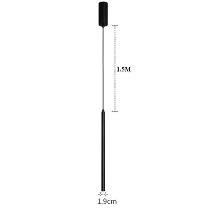 Modern black 2cm led pendant lights bedroom bedside lighting