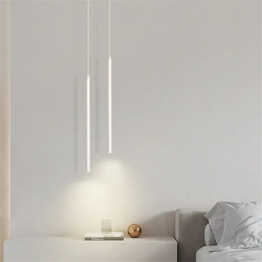 Modern black 2cm led pendant lights bedroom bedside lighting