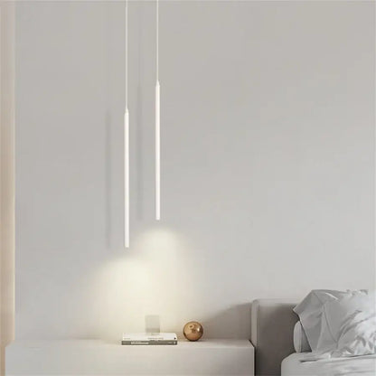Modern black 2cm led pendant lights bedroom bedside lighting