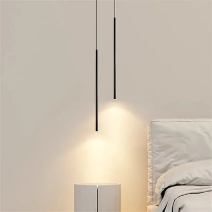 Modern black 2cm led pendant lights bedroom bedside lighting