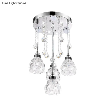 Modern chrome crystal shade pendant light – living room 110v-120v