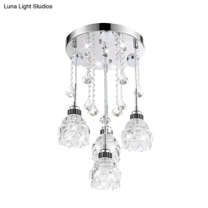 Modern chrome crystal shade pendant light – living room 110v-120v