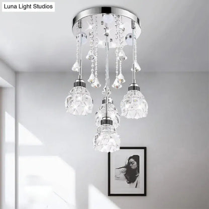 Modern chrome crystal shade pendant light – living room 110v-120v