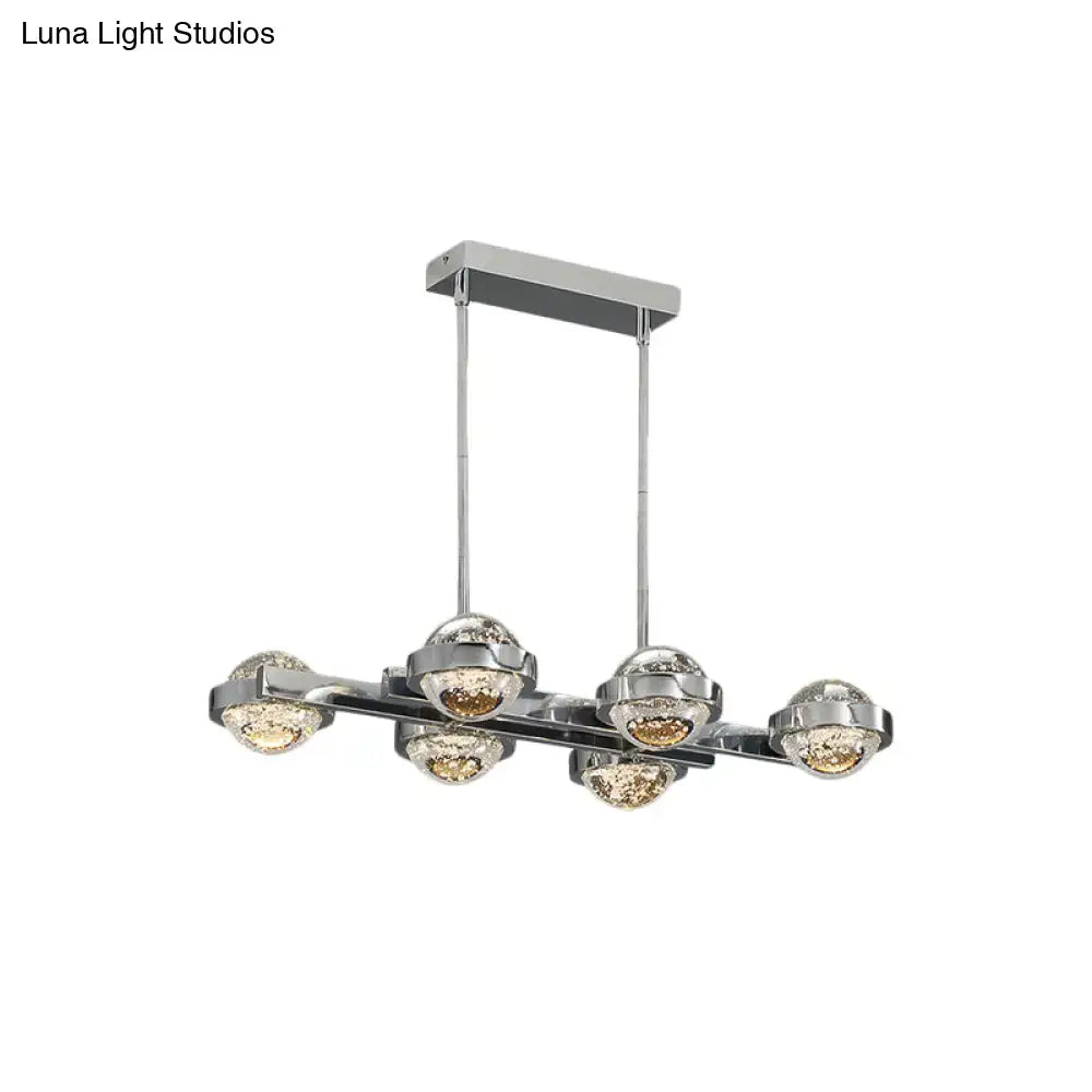 Modern chrome & gold led island lamp for dining room seedy crystal