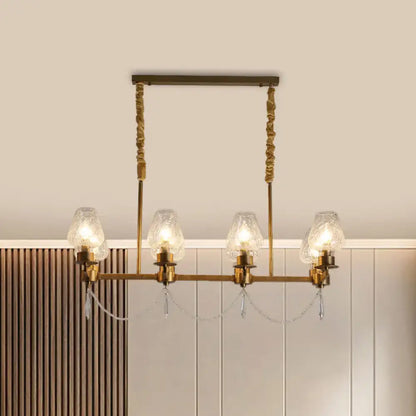 Modern brass crystal pendant island fixture dining room ceiling light