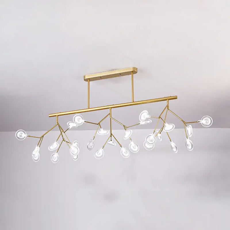Modern gold firefly island pendant – dining room glass globe light