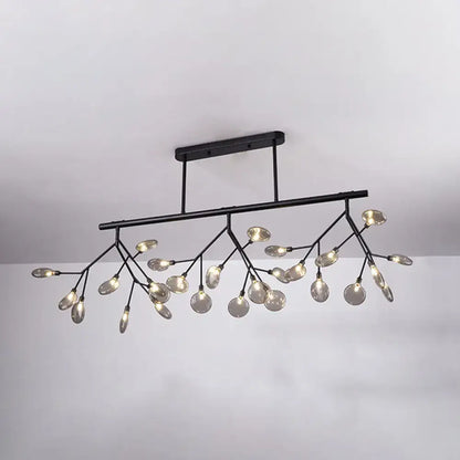 Modern gold firefly island pendant – dining room glass globe light