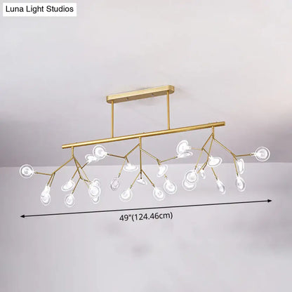 Modern gold firefly island pendant – dining room glass globe light