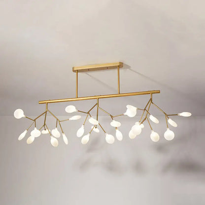 Modern gold firefly island pendant – dining room glass globe light