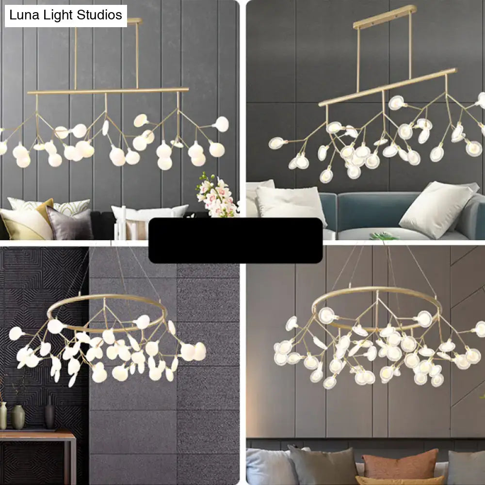 Modern black 27 head led pendant light for living room