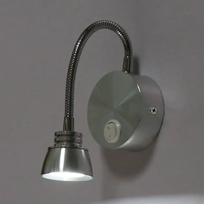 Modern chrome led wall light with adjustable arm – bedroom sconce