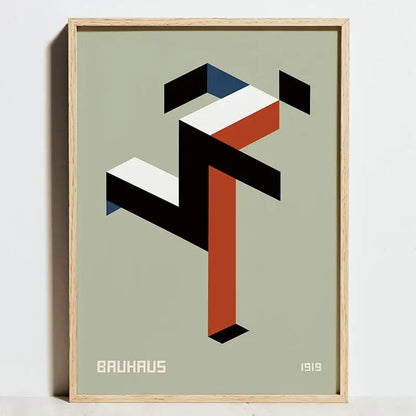 Modern bauhaus exhibition posters orange & black living room art