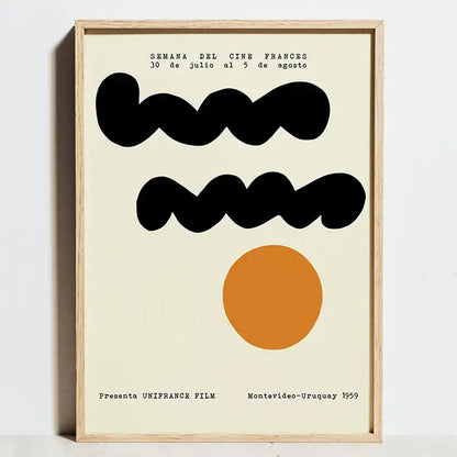 Modern bauhaus exhibition posters orange & black living room art