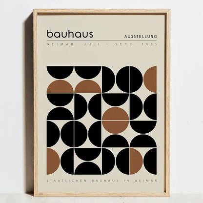 Modern bauhaus exhibition posters orange & black living room art