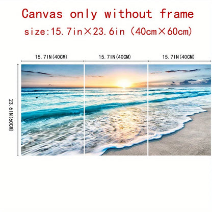 DecorBites™ Modern Beach Sunset Canvas Wall Art Set