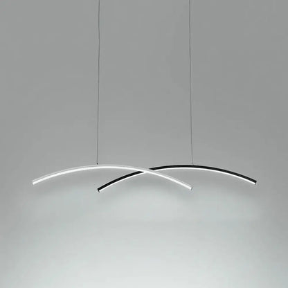 Modern black & white arc ceiling led pendant light for living room