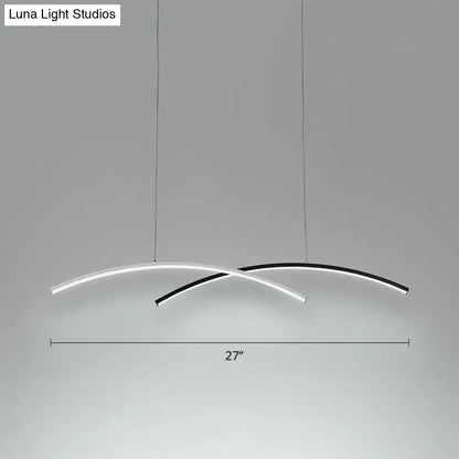 Modern black & white arc ceiling led pendant light for living room
