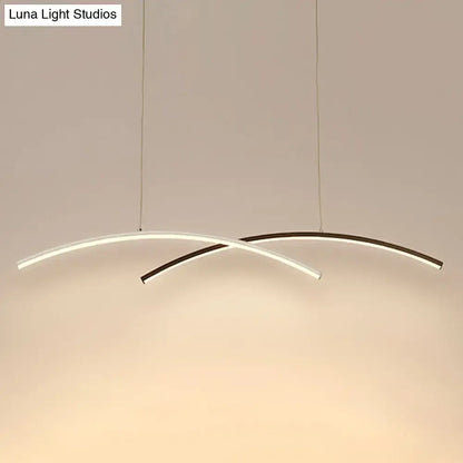 Modern black & white arc ceiling led pendant light for living room
