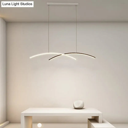 Modern black & white arc ceiling led pendant light for living room