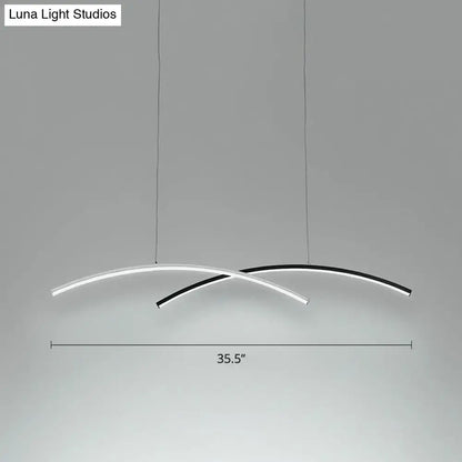 Modern black & white arc ceiling led pendant light for living room
