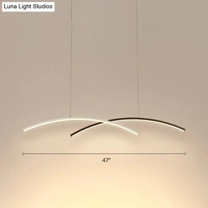 Modern black & white arc ceiling led pendant light for living room