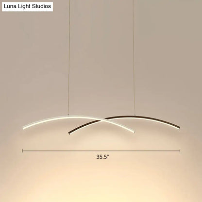 Modern black & white arc ceiling led pendant light for living room