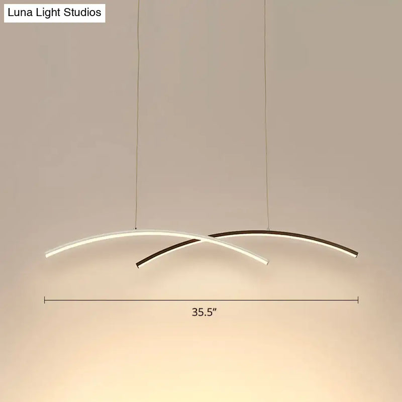 Modern black & white arc ceiling led pendant light for living room