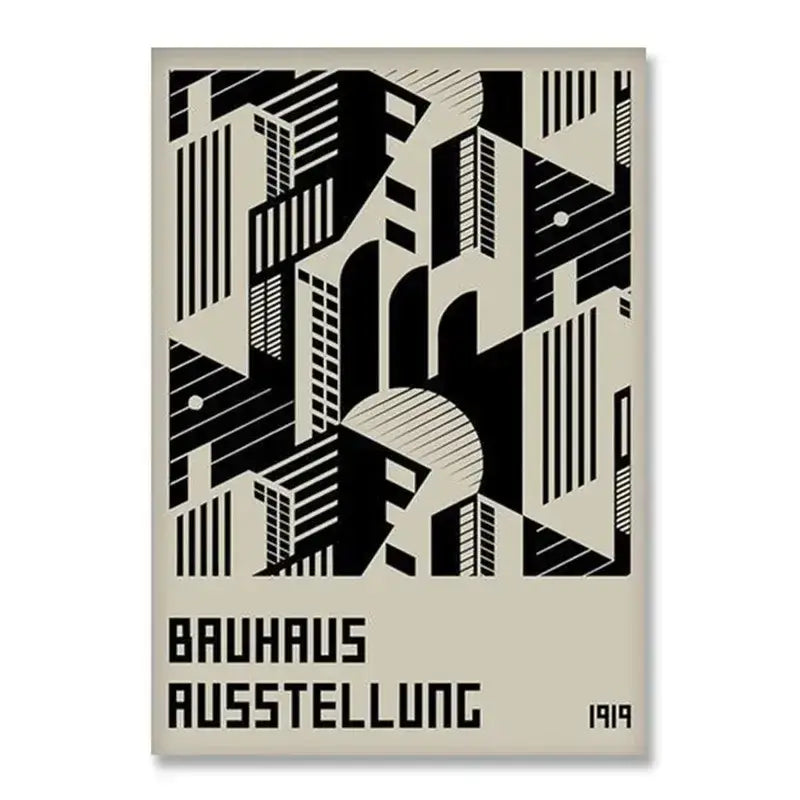 Bauhaus geometric red & blue canvas print living room home decor