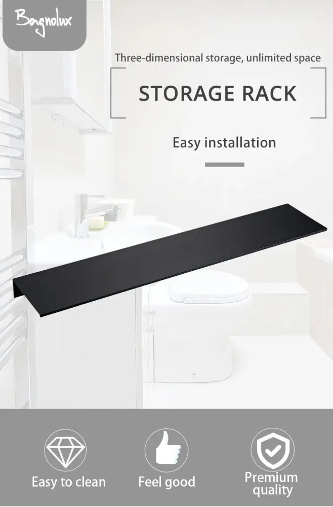 Modern black and white aluminum alloy organizer shelf bathroom rack