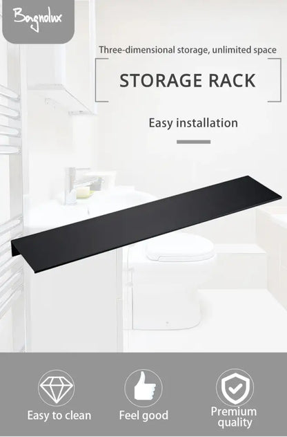 Modern black and white aluminum alloy organizer shelf bathroom rack