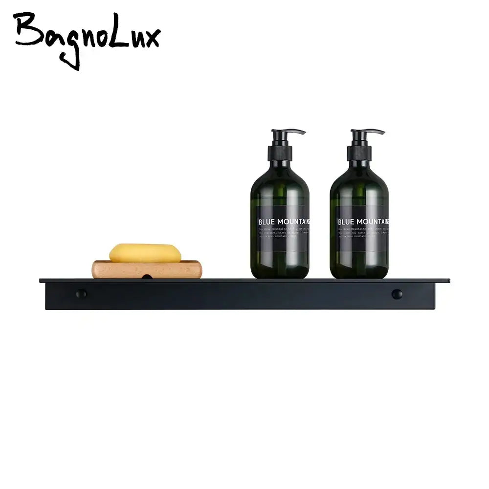 Modern black and white aluminum alloy organizer shelf bathroom rack