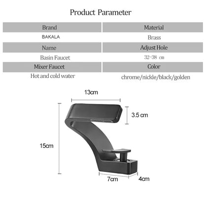 Modern matte black waterfall sink faucet for bathroom