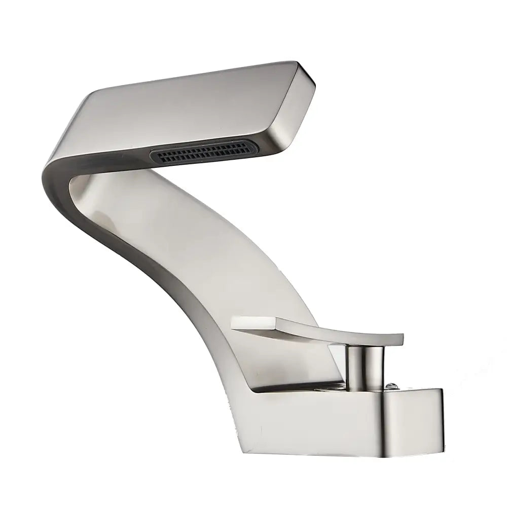 Modern matte black waterfall sink faucet for bathroom