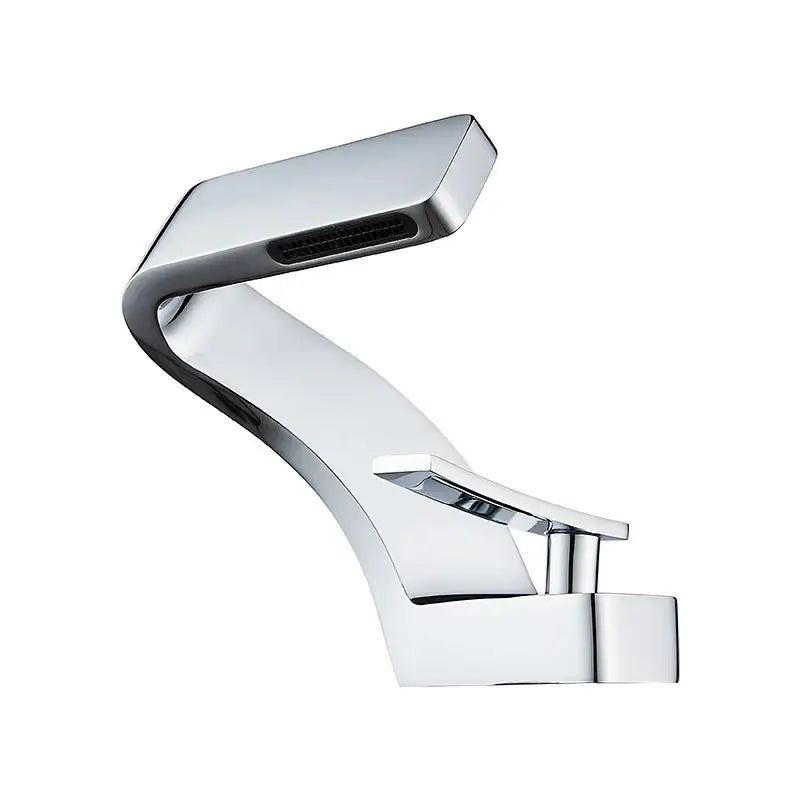 Modern matte black waterfall sink faucet for bathroom