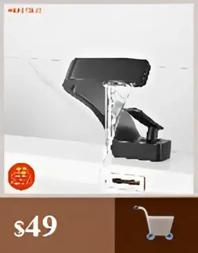 Modern matte black waterfall sink faucet for bathroom